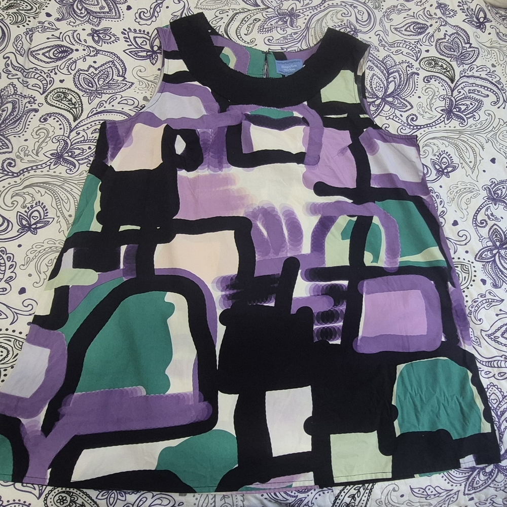 Simply Vera Vera Wang Asymmetrical Dress - Purple, Green, Black